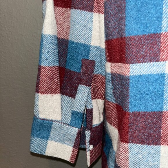 I R O JEANS SOANE FLANNEL BUFFALO PLAID POP-OVER MIDI SHIRT DRESS - EUC -Size 36 - Picture 9 of 16